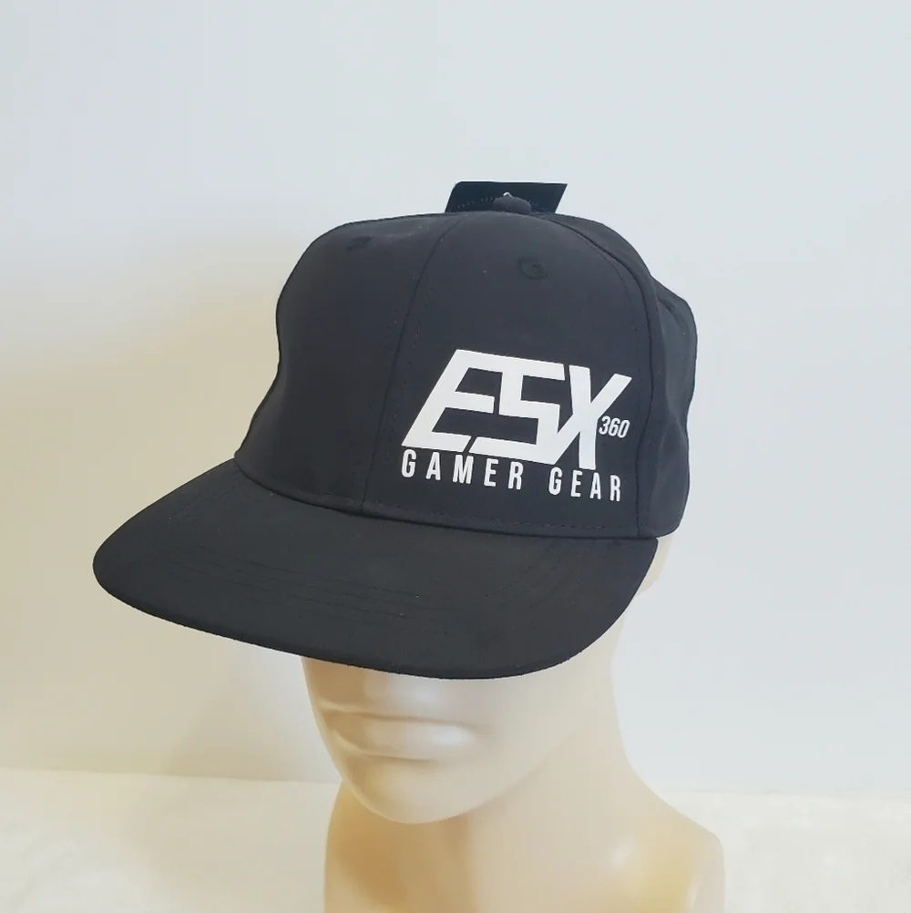 ESX 360 Gamer Gear Pro Quality Black White Youth Hat Cap Print NWT